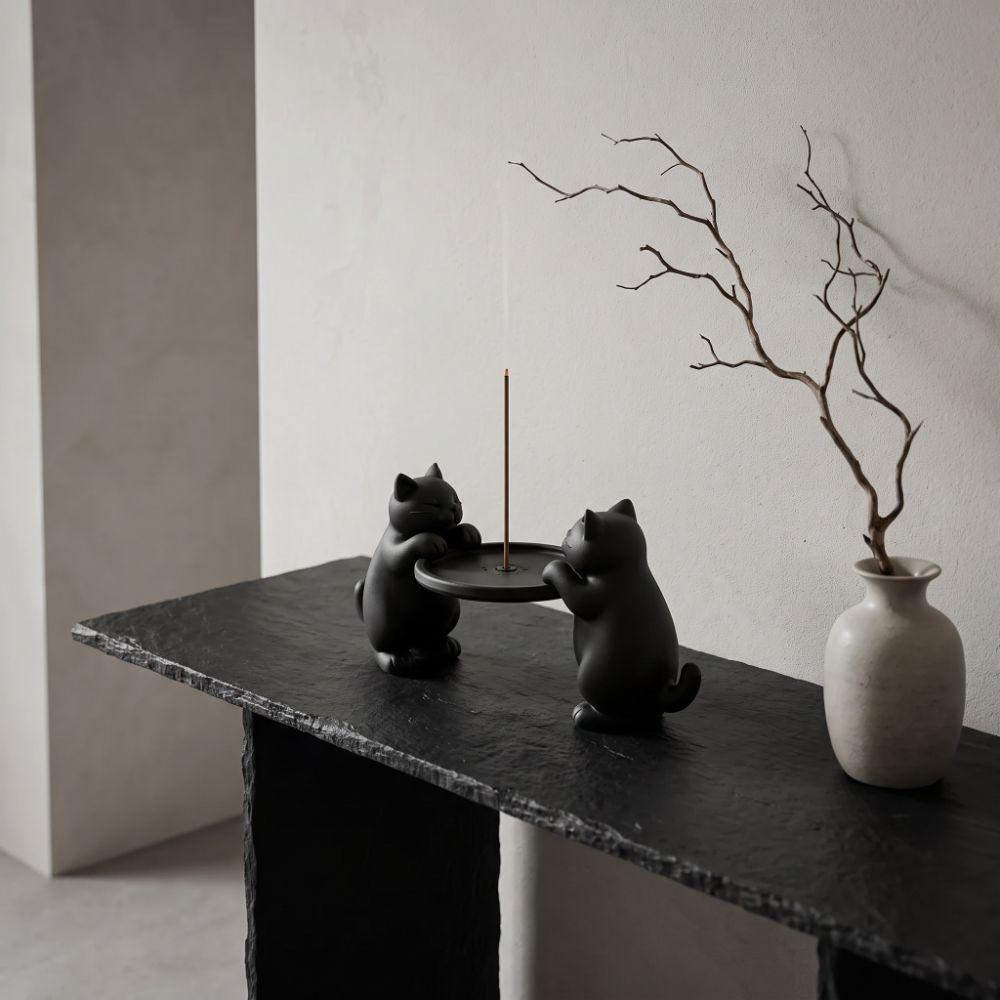 3D Printing Two Cats Incense Holder Minimalist Incense Stick Holder Tea Room