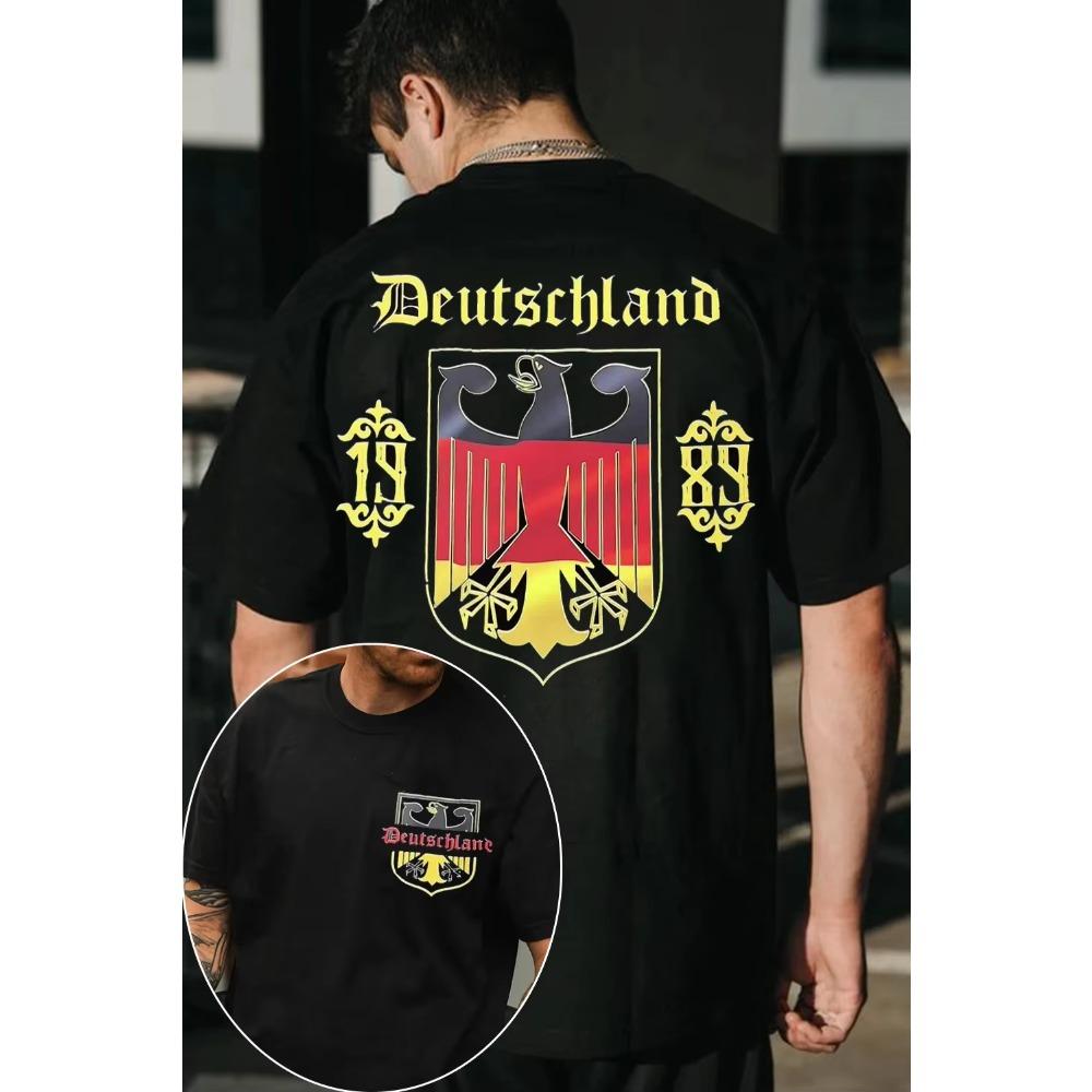 2026 Summer Hot Sale Fashion Deutschland Graphic T Shirt Men Women Hip Hop Streetwear T-shirt Y2K Gothic Cotton Oversized T-shirts