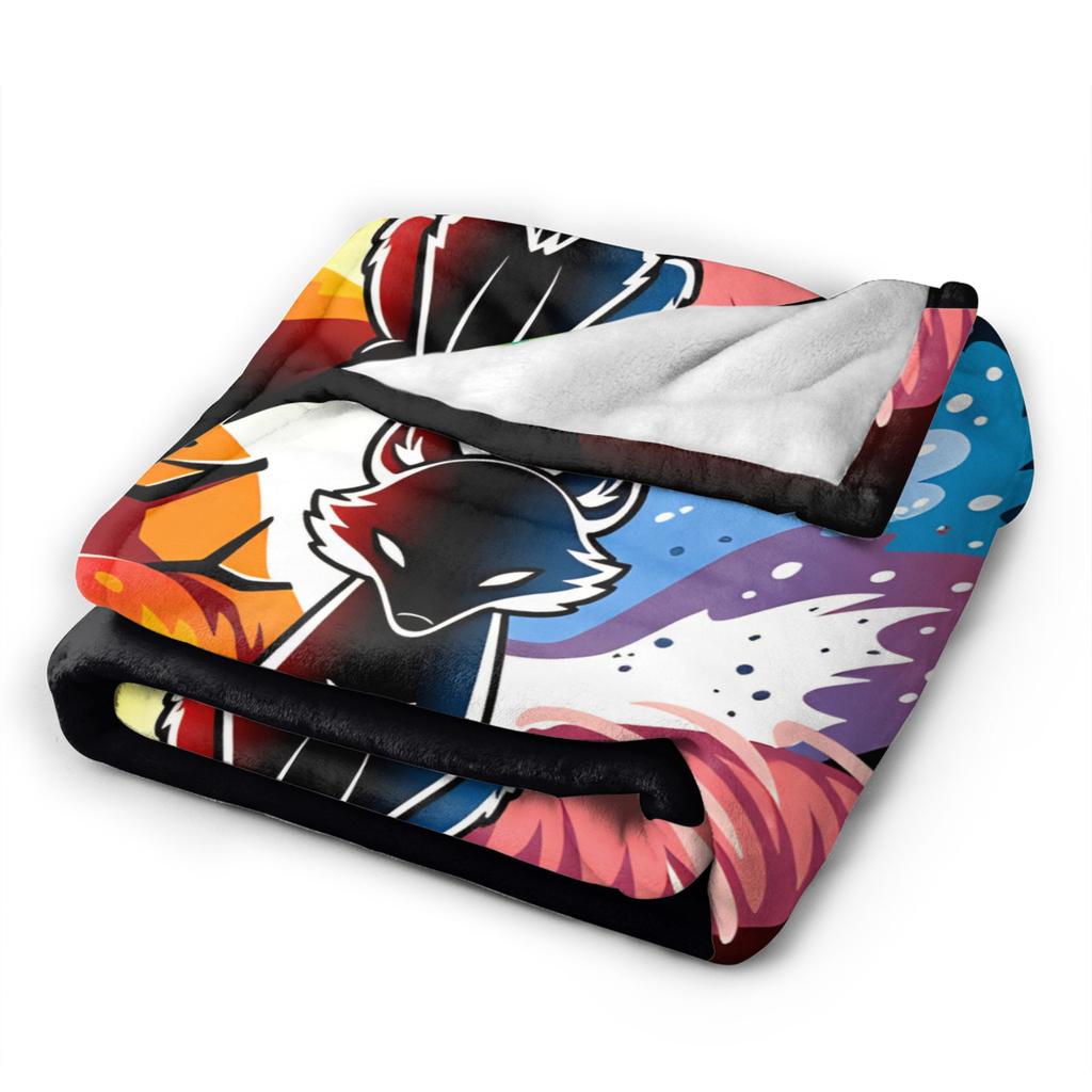 Cute Fox Blanket Quality Warm Cozy Throw Blanket Winter Travel Living Room Novelty Bedspread
