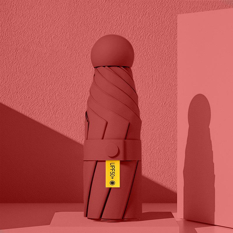 UV Protective Black Folding Sun Umbrella - Anti-Ultraviolet Women's Sunshade with Custom Logo