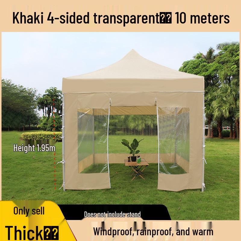 Transparent Tent Side Panel: Windproof & Waterproof Outdoor Canopy Enclosure with Thick Fabric and Durable Edging