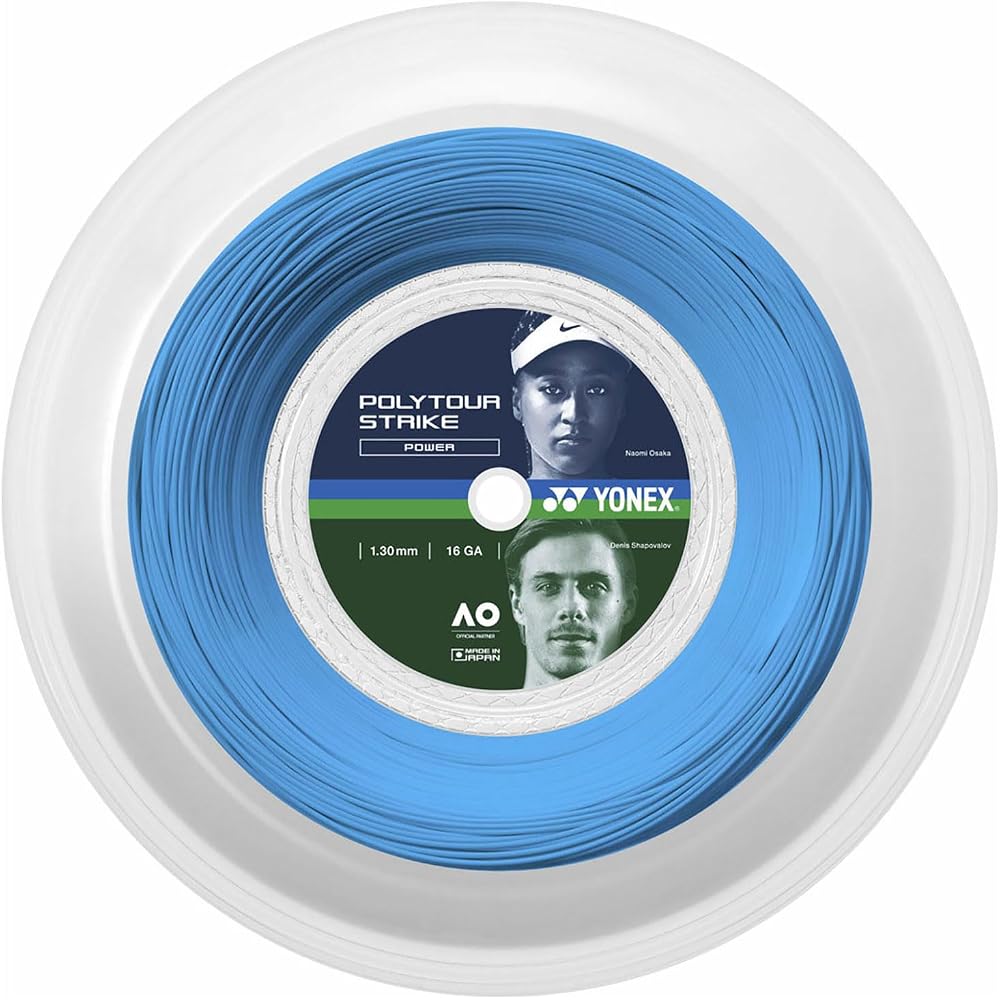 YONEX Poly Tour Strike Tennis String 130 200m Blue 1.30mm
