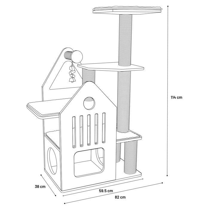 Arbre a chat maisonnette et plateforme