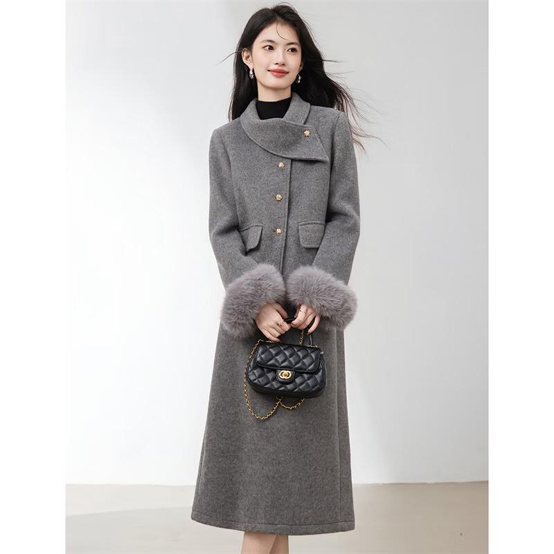 Elegant Wool Blend Skirt Suit