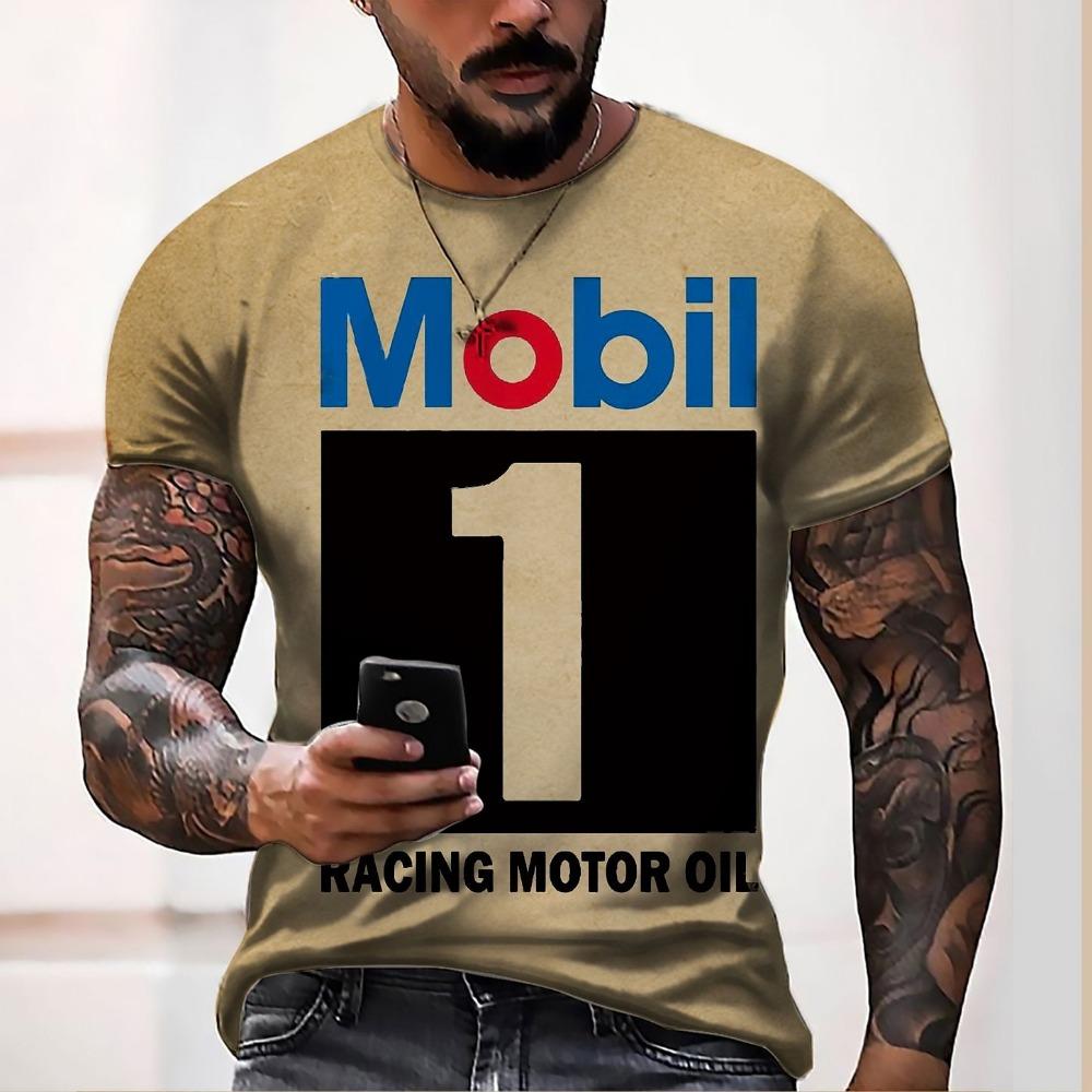 Pánské grafické tričko s písmenem T Retro trička s krátkým rukávem Tričko s 3D potiskem Tričko s kulatým výstřihem Vintage designérské