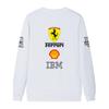 Unisex Damen Herren Frühling und Herbst F1 Ferrari Racing Print Rundhals Sweatshirt Lässig Locker Langarm Pullover Sport Streetwear