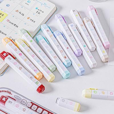 Cute Detachable Arrival Cute To Do List Journal Stamp Multi-Head Portable Diary Seal Seal Pen for Scrapbook Journal