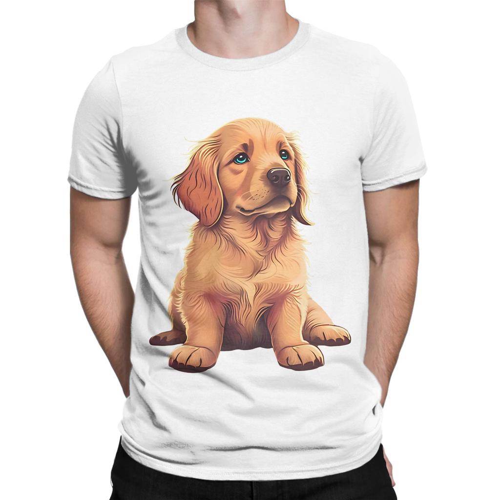 Cute Golden Retriever Graphic 100 Cotton TShirt Gloden Retirever Tops Tees For Unisex