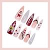 European American 3d Christmas Sparkle Snowflake French Long Stiletto Press On Nails For Women