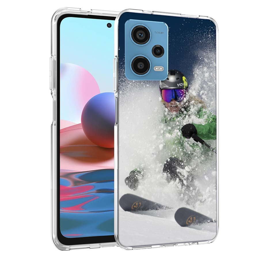 Skiing Snow Snowboard Ski Phone Case For Redmi Note 13 12 14 15 Pro Plus 13R 11 11T 11E 11S 10 Pro 10S 9 9S Cover Cell Clear TPU