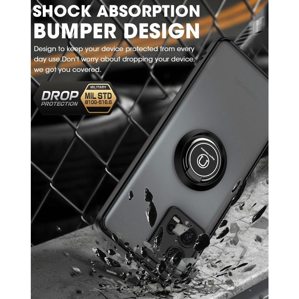 Armor Matte Case for Motorola Moto Edge 40 Neo Edge 30 Fusion Ultra Cover Ring Magnetic Holder Stand Business Full Protection