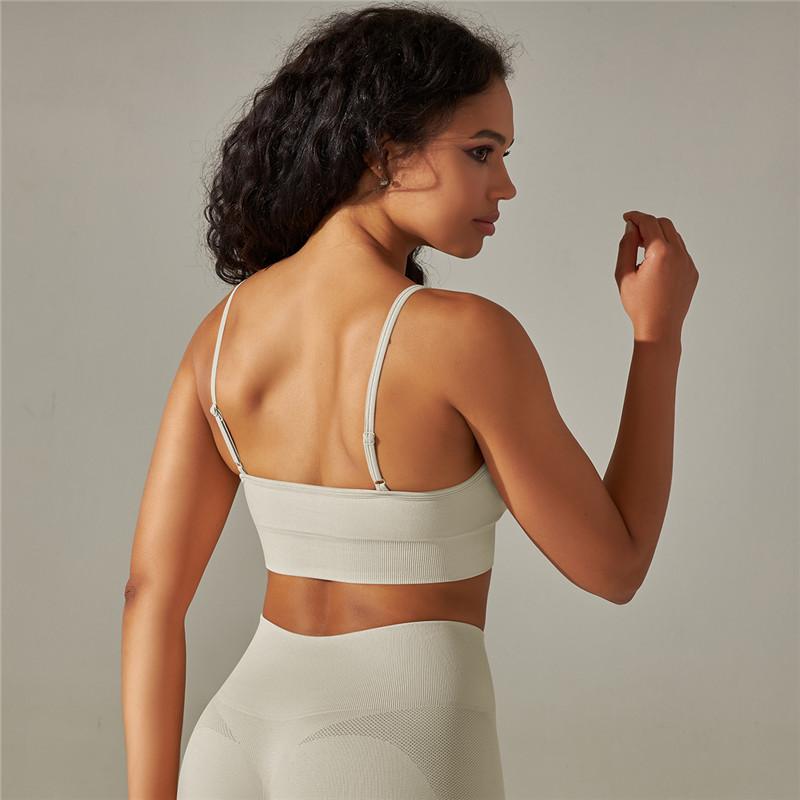 Nessaj Damski stanik sportowy siłownia bielizna fitness joga sportowy podkoszulek bez rękawów kamizelka do biegania