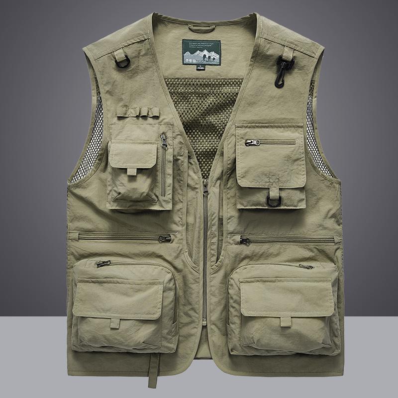 Spring and Autumn Men Vest Men's Leisure Outdoor Multi-pocket Fishing Vest