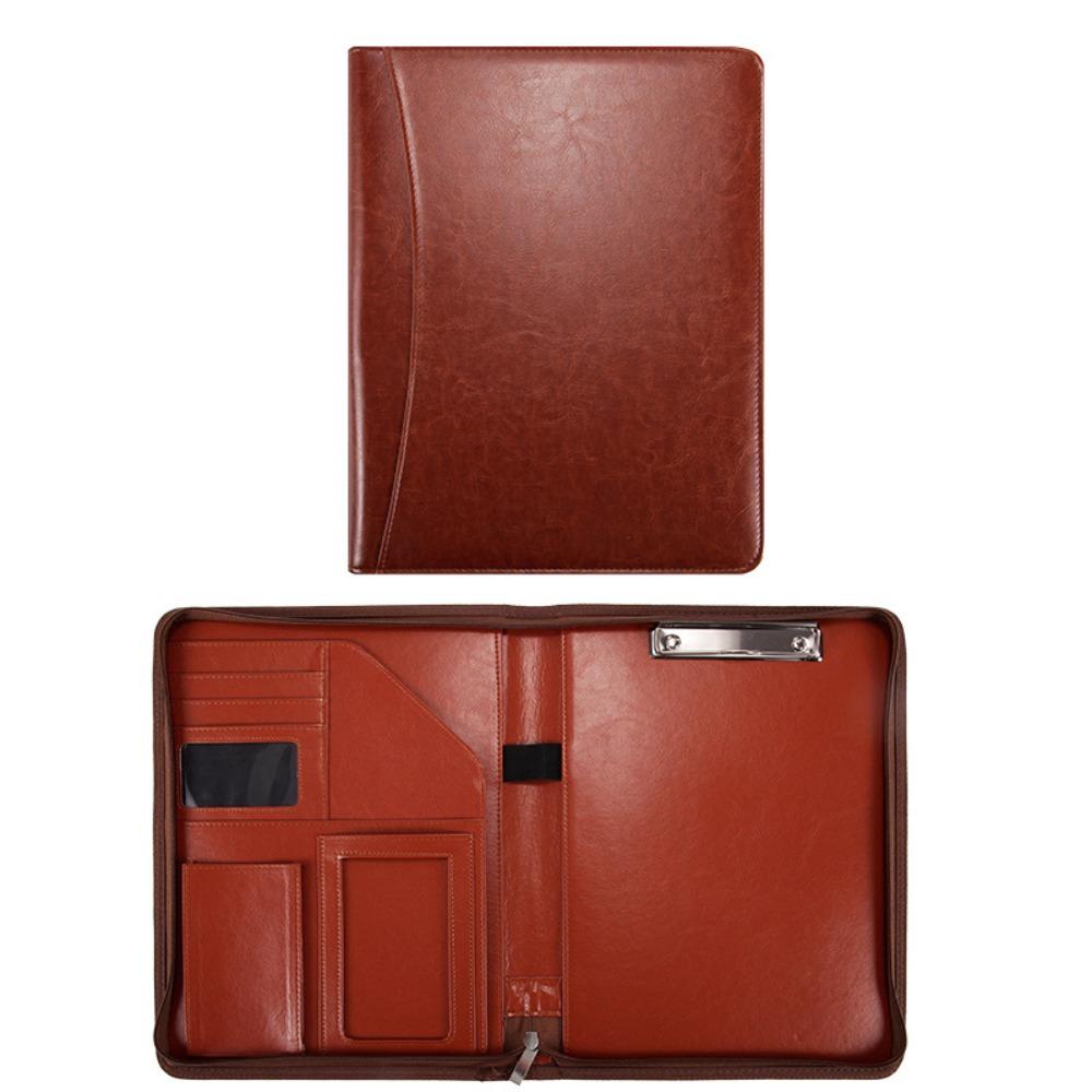 

Власник карток Папка для файлів формату A4 Сумка на блискавці Застібка для файлів Затискачі для записів Бізнес-портфель Школа коричневий