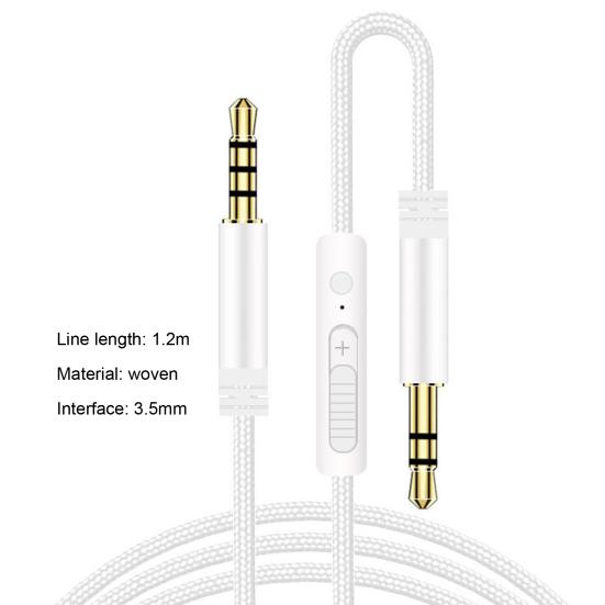 Audio Cable Gold Control 3.5mm to Plated Volume 3.5mm Male to Male Speaker