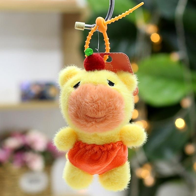 

Cute Capybara Pendant Plush Toy Doll Kapibala Bag Pendant Keychain Playing with Doll 13cm