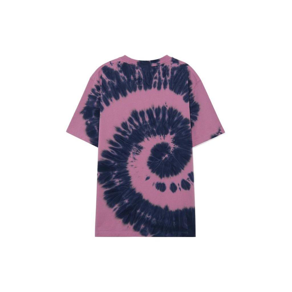 Li Ning Badfive Tie-Dye Print Crew Neck Short Sleeve T-Shirt Men Tops Lime-Blue AHSRB53-1