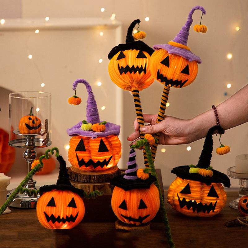 Halloween Pumpkin Led Lamp Lantern Decoration Jack-O Lantern Ghost Face Pumpkin Light Garden Outdoor Indoor Party Home Decor