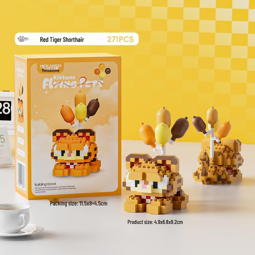 Compatible LEGO Animal Building Blocks: Husky & Orange Cat Set - Educational Toy Gift for Boys & Girls