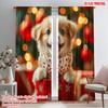 2pcs,2D Plane Printing Curtains Roller Blinds Cute Puppy Christmas Gifts Polyester Fabric (without Rod) Versatile All Use for