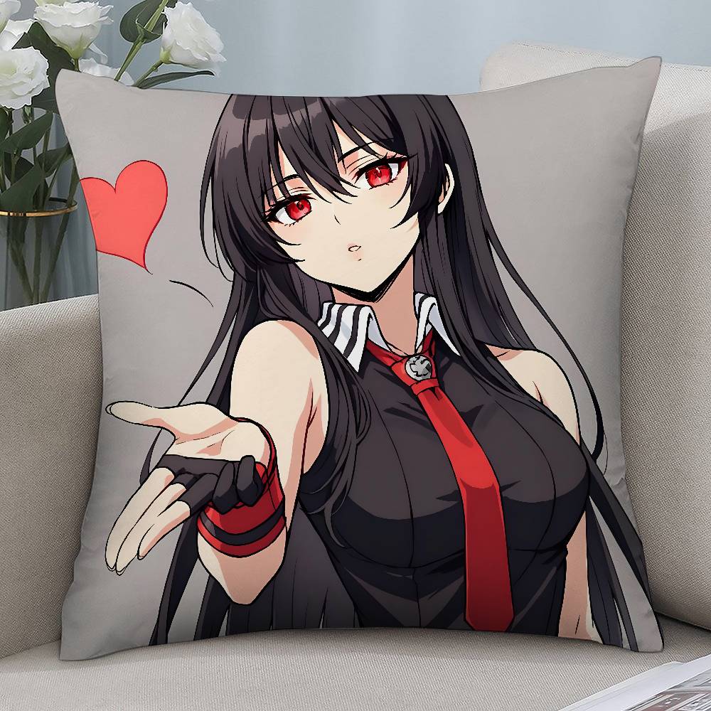 Anime A-Akame ga Kill Pillow Case Short plush Double-sided Print Square Throw Pillow Covers Sofa Home Cushion Decor