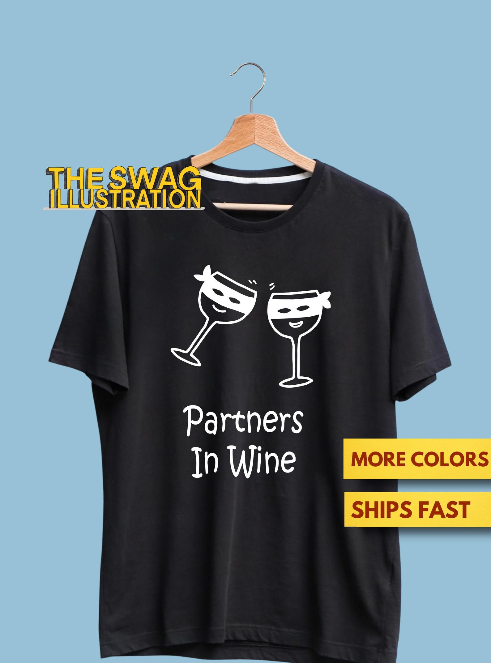 Partners In Wine Food Pun Shirt, Cute Grape Couple, Grape Pun Shirt, Funny Alcohol Shirt, Wine Humor GifT shirt, Food Humor, Premium Tee 1 XL