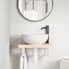VidaXL Wall-mounted Washbasin Shelf Steel and Solid Beech Wood, Floating Washbasin Shelf, Washbasin Shelf To Place 3302326