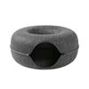Felt Cat Bed Tunnel: Cozy Semi-Enclosed Donut, Maze Crawl-Through, Removable & Washable Pet House.