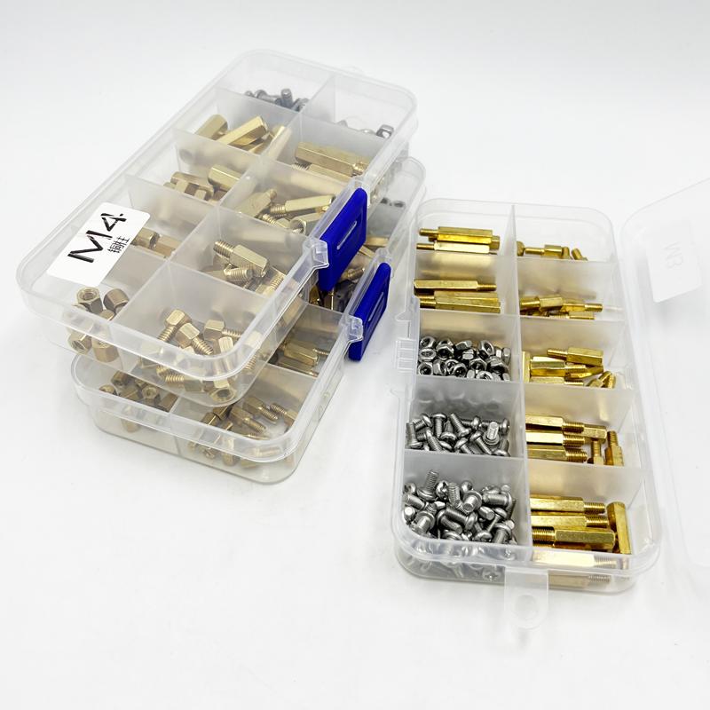 Male Female Hex Brass Standoff Spacer Kit M2M2.5 M3 M4 Brass Round Standoff with 304 Screw and Hex Nut pcb motherboard standoff