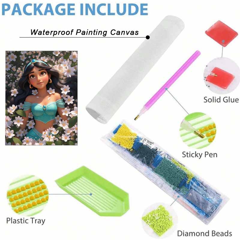 Disney Diamond Painting Set Princess Jasmine Home Decor Craft, Perfect Handmade DIY Gift Idea