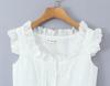 7704 - Women's French Retro Square Neck Ruffle Top & Lace-up Embroidered Skirt Set