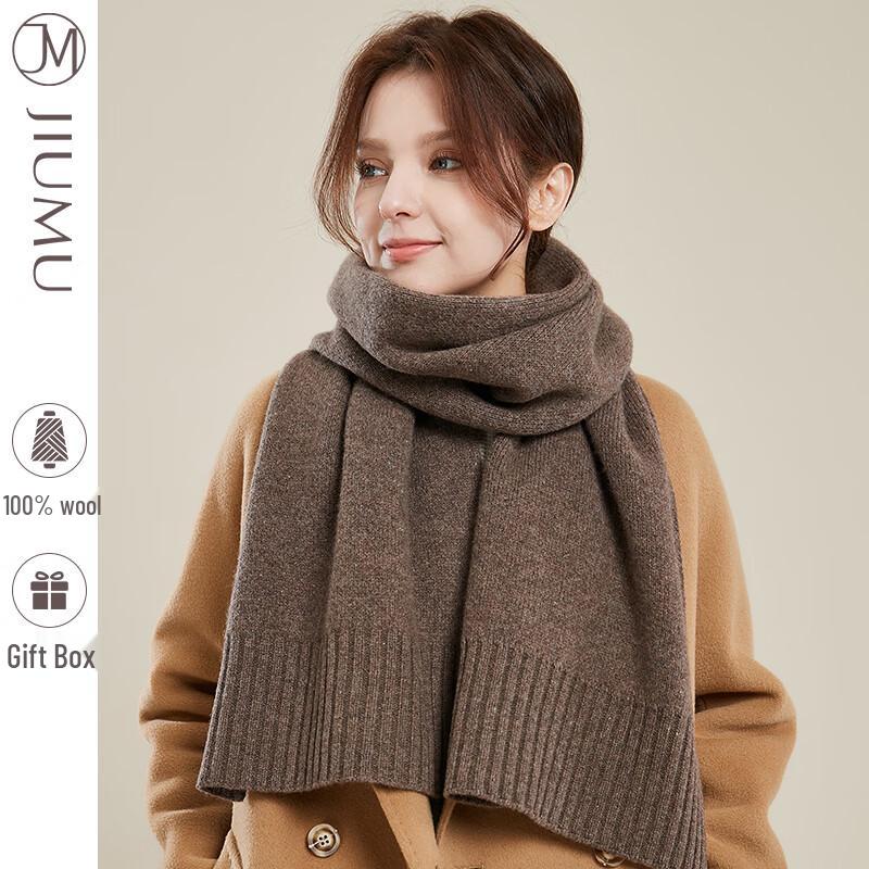JIUMU WY053 Unisex Pure Wool Thick Warm Scarf