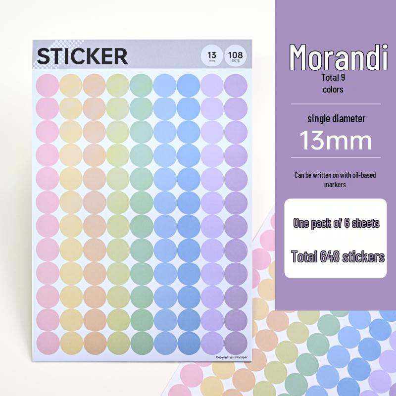 Colorful Self-Adhesive Numbered Dot Stickers for Kids - Round Index Labels for Kindergarten