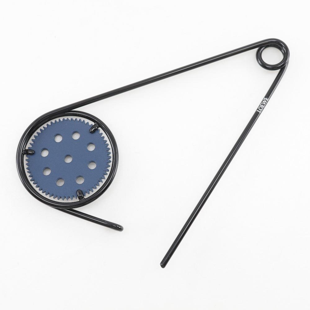 Loewe Mechano Pin Charm Bag Charm Black / Blue Metallic/leather Women Used