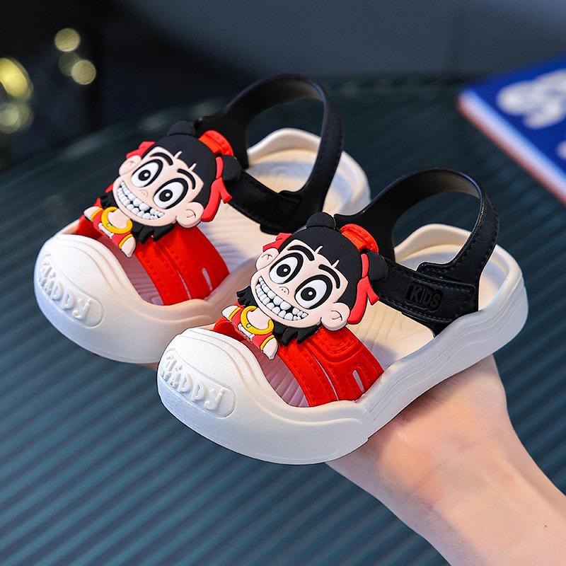 

Nezha children s sandals, new summer Korean version, soft-soled, non-slip, waterproof toddler beach sandals for boys and girls 21Code（Inner Length13.5