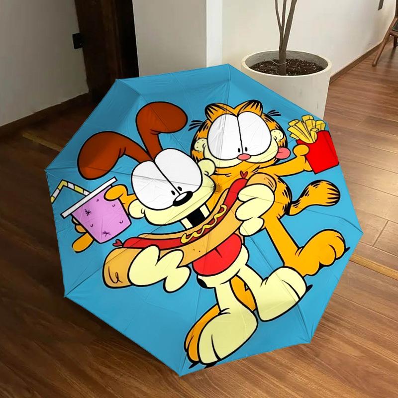 1pc Garfield Automatic Open/Close Umbrella, Lightweight Design for Everyone,Durable Canopy Yy251014047