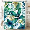 Green Leaf Shower Curtain 3D Printed Waterproof Bathroom Decor Fresh Floral Print Fabric Shower Curtains for Home Decoration Whi