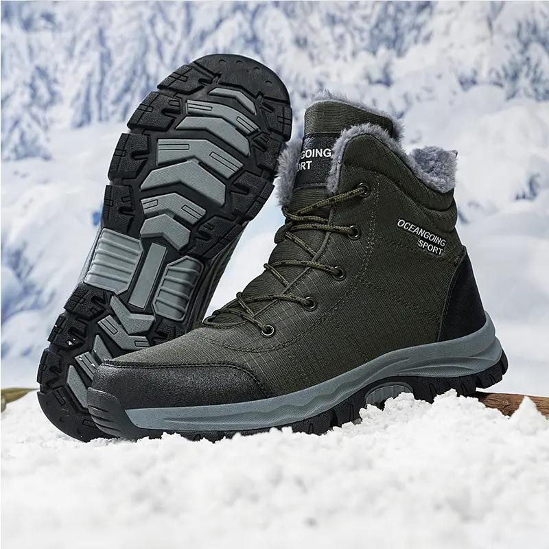 Snow Boots Man Platform Boots Non-slip Men Winter Shoes Plush Warm Ankle Boots Waterproof Comfortable Male Boot Big Size 48