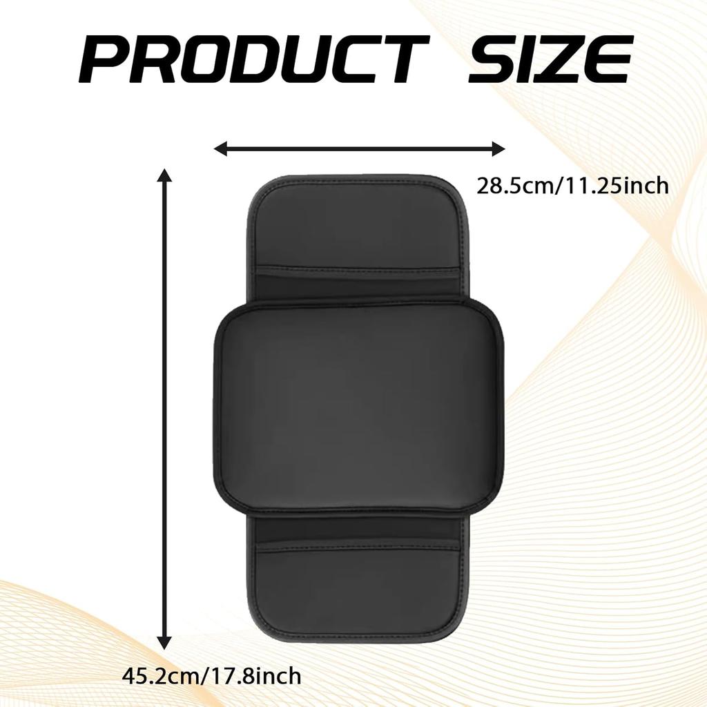 Car Center Console Cover, Leather Comfort Armrest Cover With 2 Storage Bag, Interior Car Accessories Universal Car Arm Rest Cover Pad For Car
