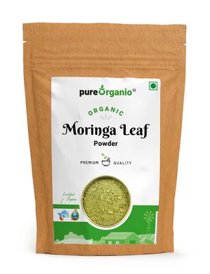 Pure Organio Moringa Powder Organic | NPOP Certified | Indian Organic Moringa Powder for Nutrient-Rich Superfood | Natural Energy Booster | Pure