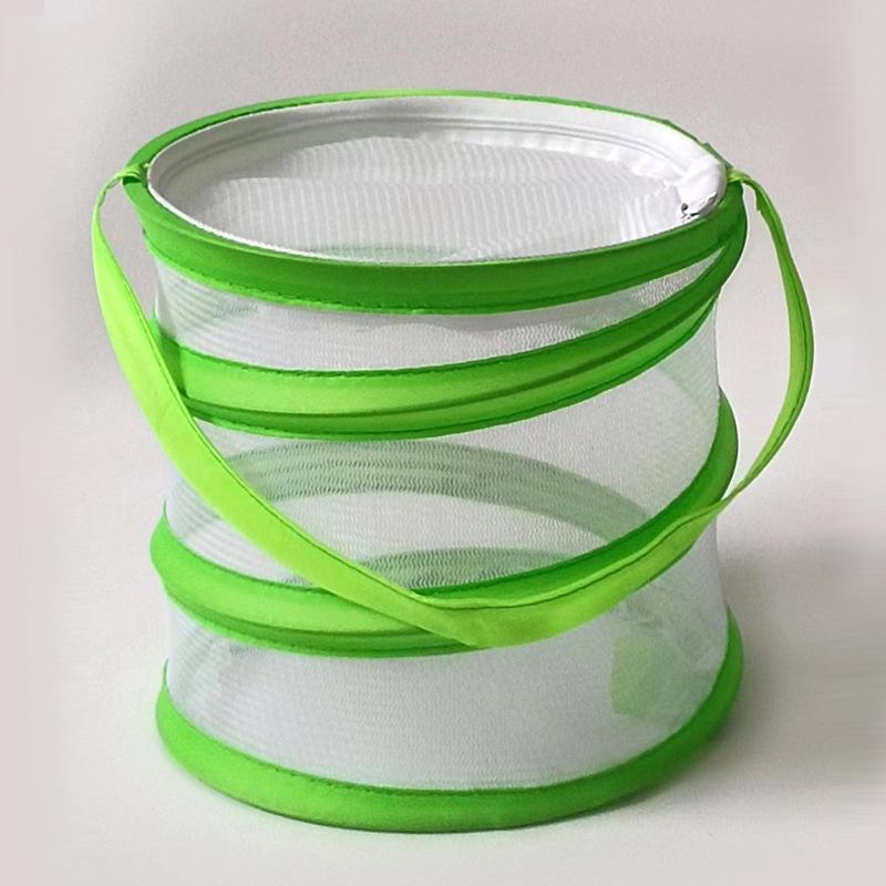 Mesh Cloth Butterfly Catching Cage with Zippered Lid for Summer Camp