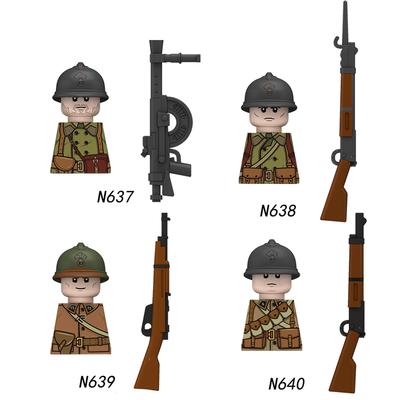 Mittelalterliche Militär Französische Infanteriesoldaten Figuren Bausteine Ritter Infanterie Armee Schwerter Waffe Steine Spielzeug