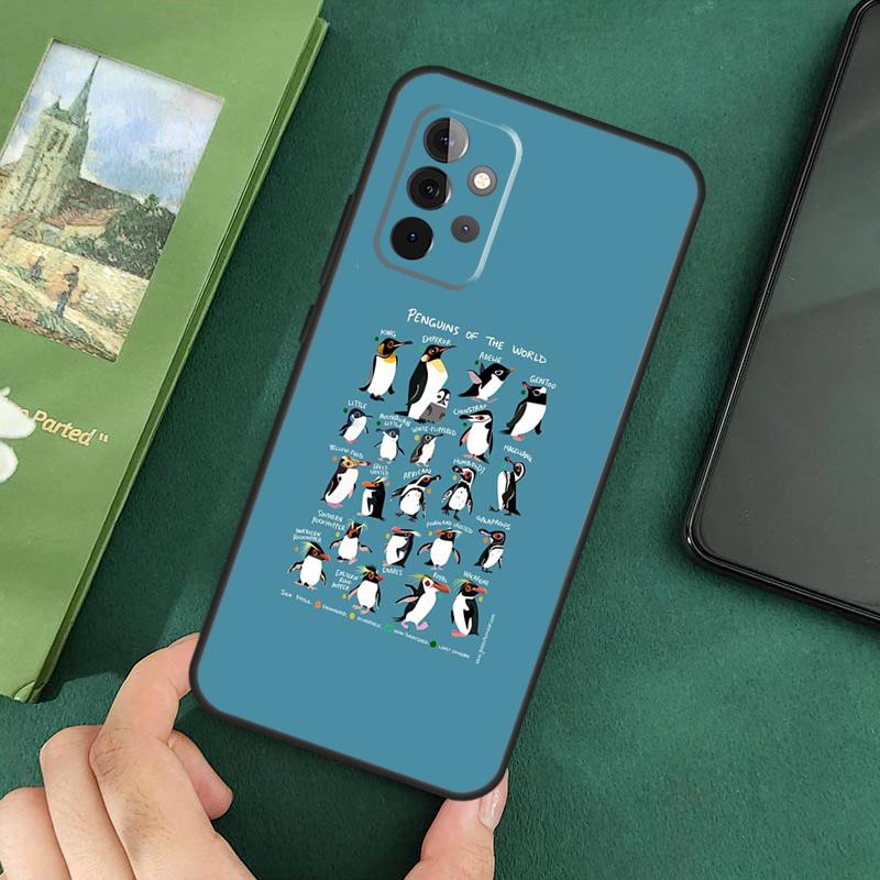 Cartoon Penguin Cover For Samsung Galaxy A54 A52S A52 A32 A22 A12 A72 A33 A53 A73 A14 A70 A51 A71 Case