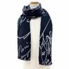 Excellent BERLUTI Scarf Calligraphy Scritto Stole Navy wool mens Used