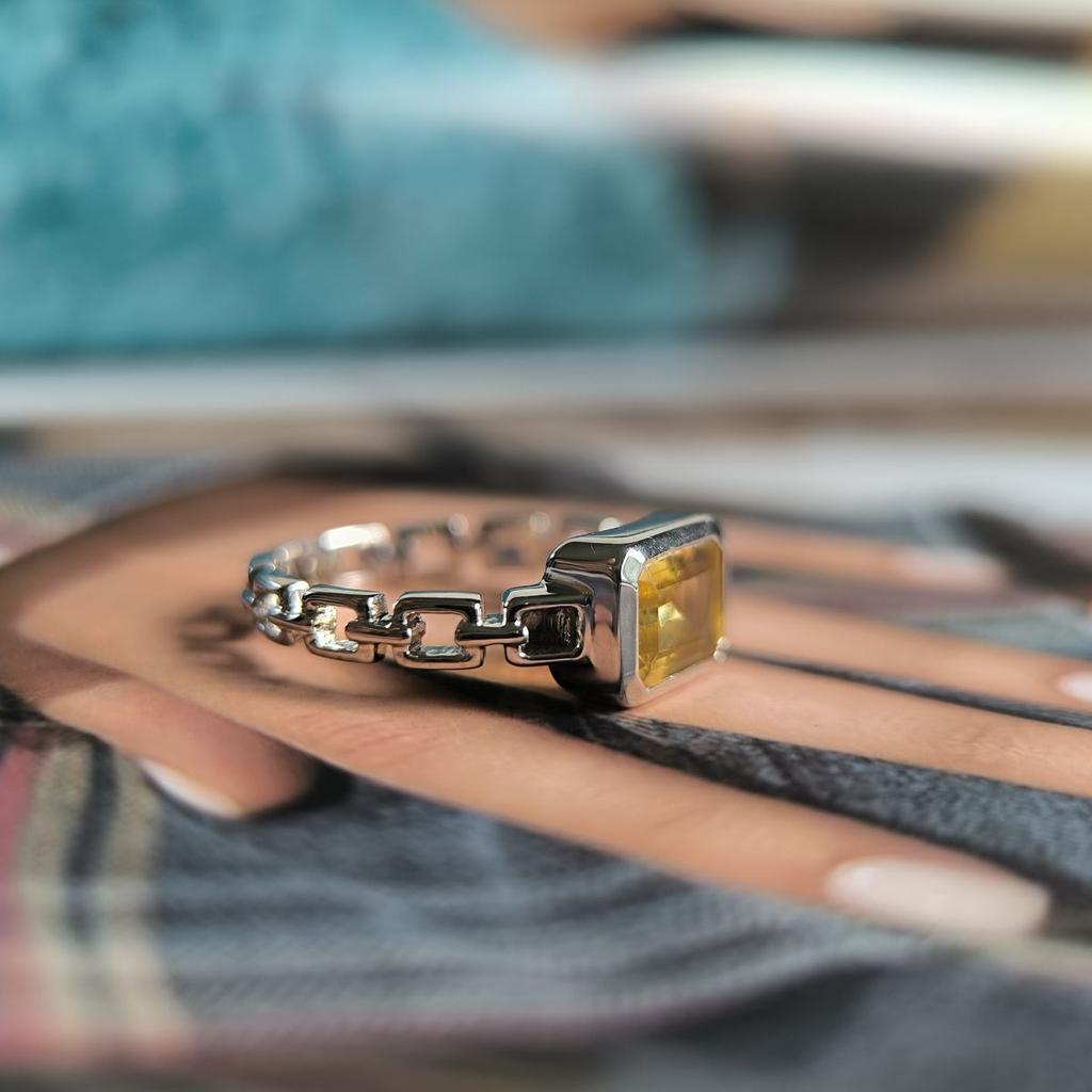 Серебряное кольцо с цитрином nano 1.325ct, вес изделия 3,17 гр (2189985)