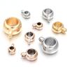 30-100pcs/lot CCB Spacer Beads Pendant Charms Clasps Gold Color Big Hole Bail Beads For DIY Bracelet Jewelry Making Accessories