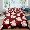 Cartoon Santa Claus Bedding Set King Queen Size Microfiber Christmas Dogs 3D Print Duvet Cover For Kids Pillowcases Home Textile