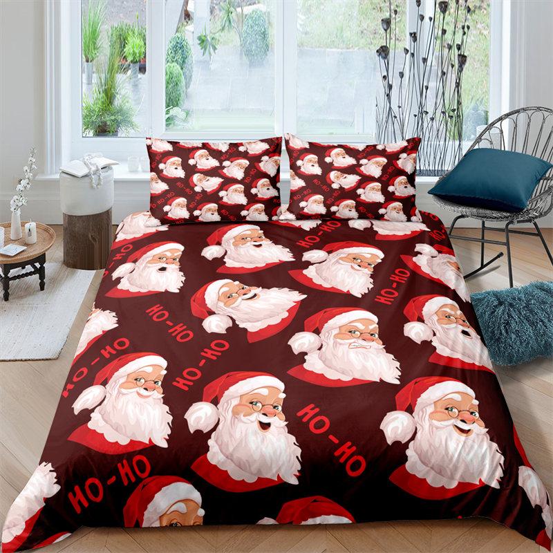 Cartoon Santa Claus Bedding Set King Queen Size Microfiber Christmas Dogs 3D Print Duvet Cover For Kids Pillowcases Home Textile