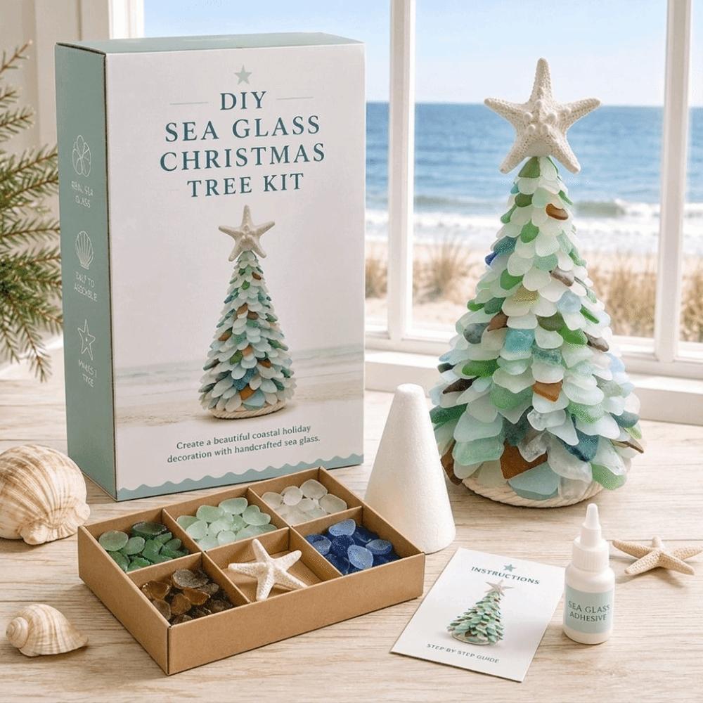 Handmade Sea Glass Tree Multi-Color Christmas Tree DIY Ornament Kids Gifts
