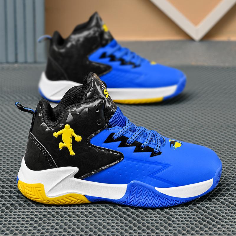 Chaussures de Basketball pour Enfants Garçons Filles Enfants Adolescents Respirantes Antidérapantes à Lacets Entraînement Intérieur Extérieur Baskets Chaussures de Tennis